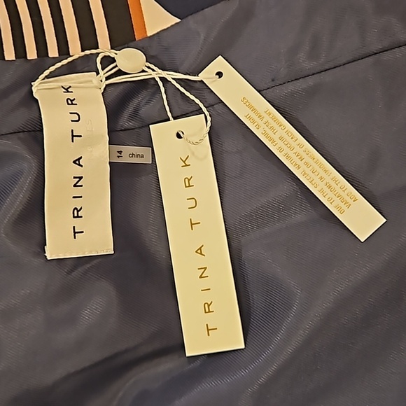 💕TRINA TURK💕 Beacon Blazer ~ Beach Side Abstract Tropical Print 14 NWT - Picture 13 of 16